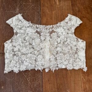 NWT Richard Designs Bridal White Lace Sleeveless Bolero US 18 UK 22 Retail $199